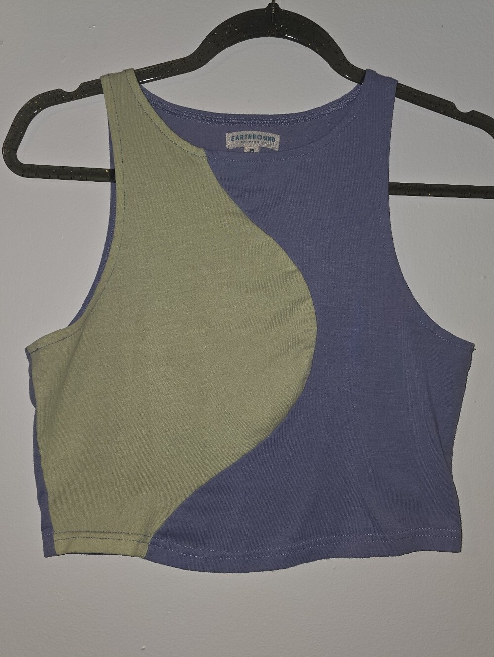 Earthbound Cotton Blend Colorblock Cropped Tank Size M